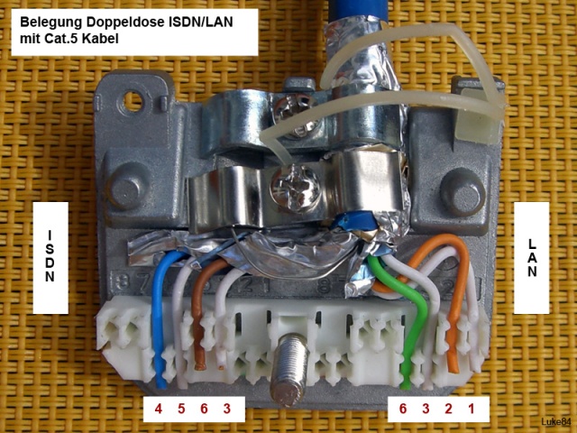 ISDN LAN with Cat.5 Cable Ethernet Insulation displacement connectors